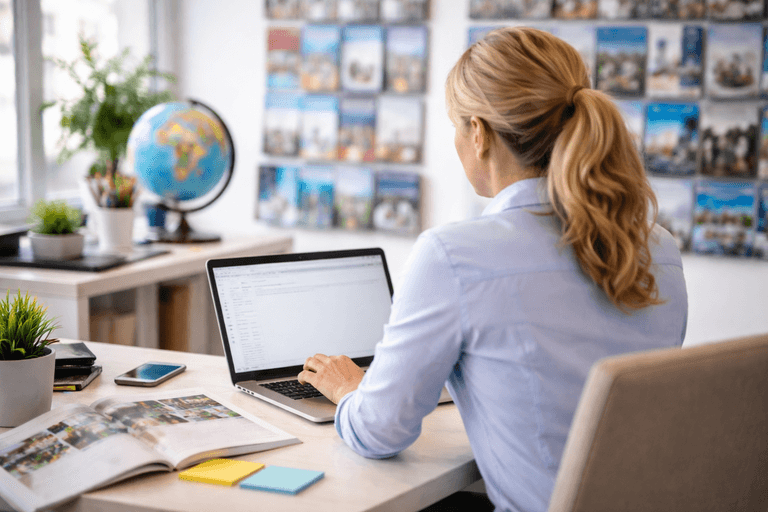 Reisebüro Counter Beratung KI