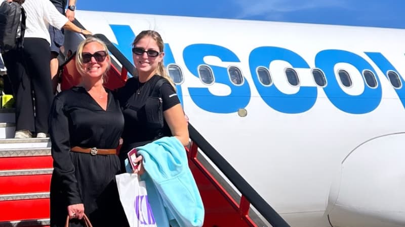 Anja Gross-Kölsch und Leyla Avdiu vorm Abflug in Jerez de la Frontera. Foto: privat