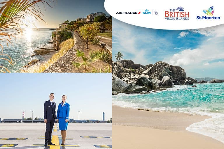 Cupecoy Beach St. Maarten © St. Maarten Tourist Office, © Air France KLM, The Baths Virgin Gorda © British Virgin Islands Tourist Board