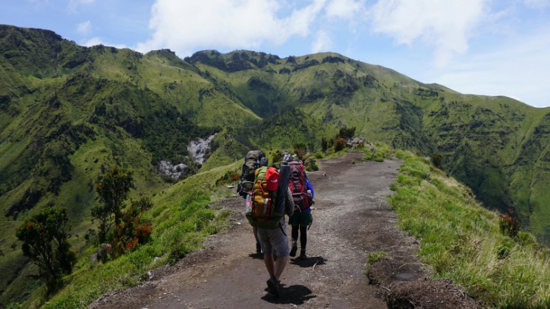 Wanderer auf einer Trekkingroute
